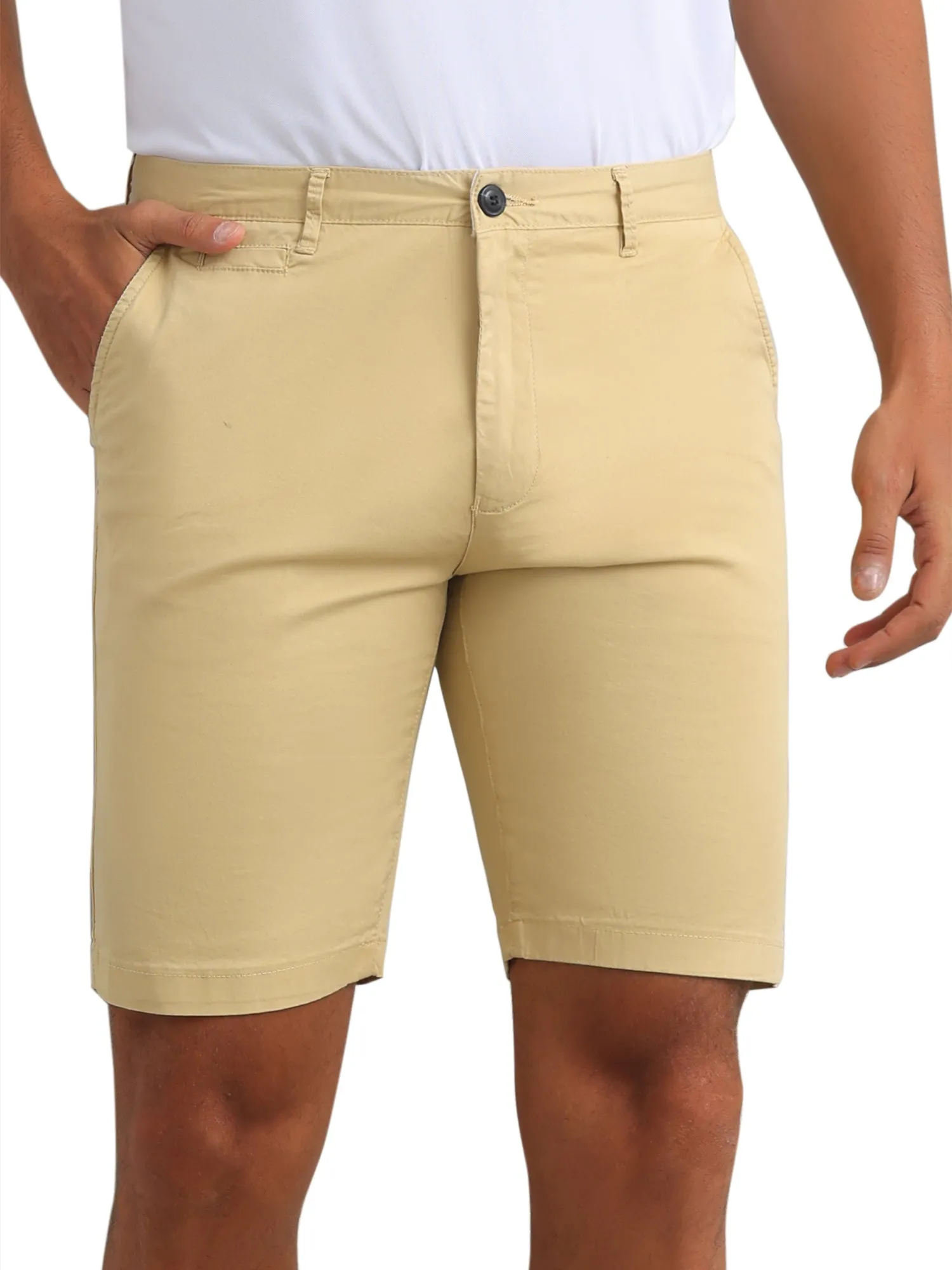 Men's Flat Front Lightweight Summer Business Formal Shorts with Pocket