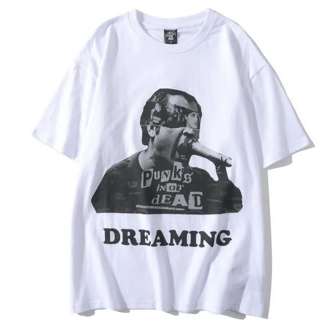 Men's loose casual trendy shout pattern T-shirt