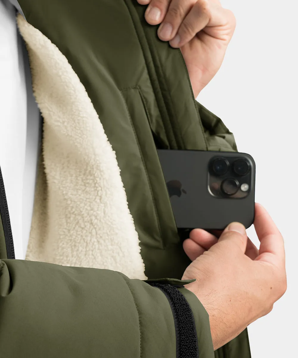 Men's Mid-length Wool Fleece Lining Jacket