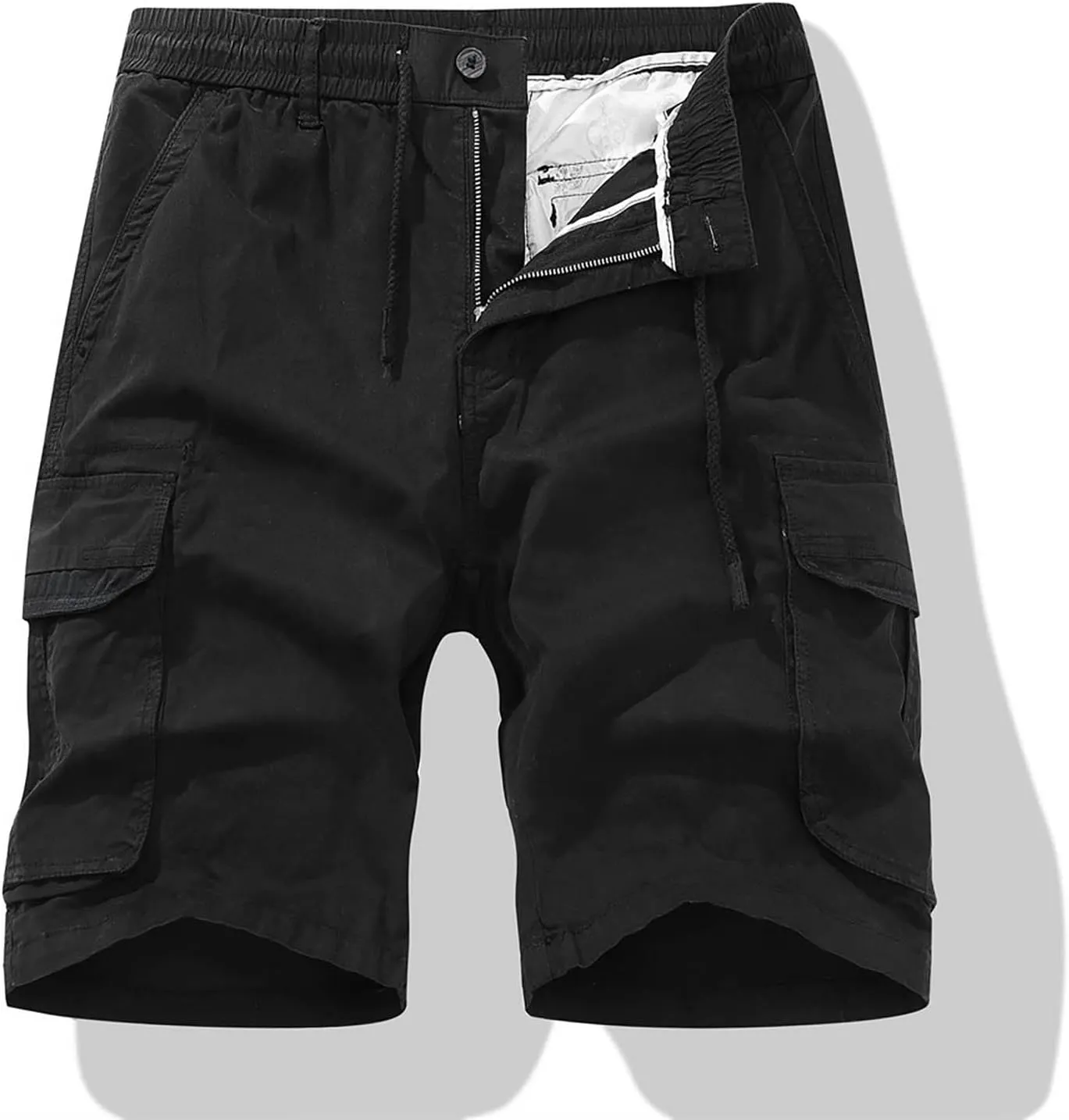 Mens Shorts 7 Inch Slim Fit Casual Twill Cargo Shorts Cotton Drawstring Classic Stretch Hiking Tactical Shorts