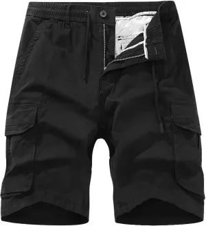 Mens Shorts 7 Inch Slim Fit Casual Twill Cargo Shorts Cotton Drawstring Classic Stretch Hiking Tactical Shorts