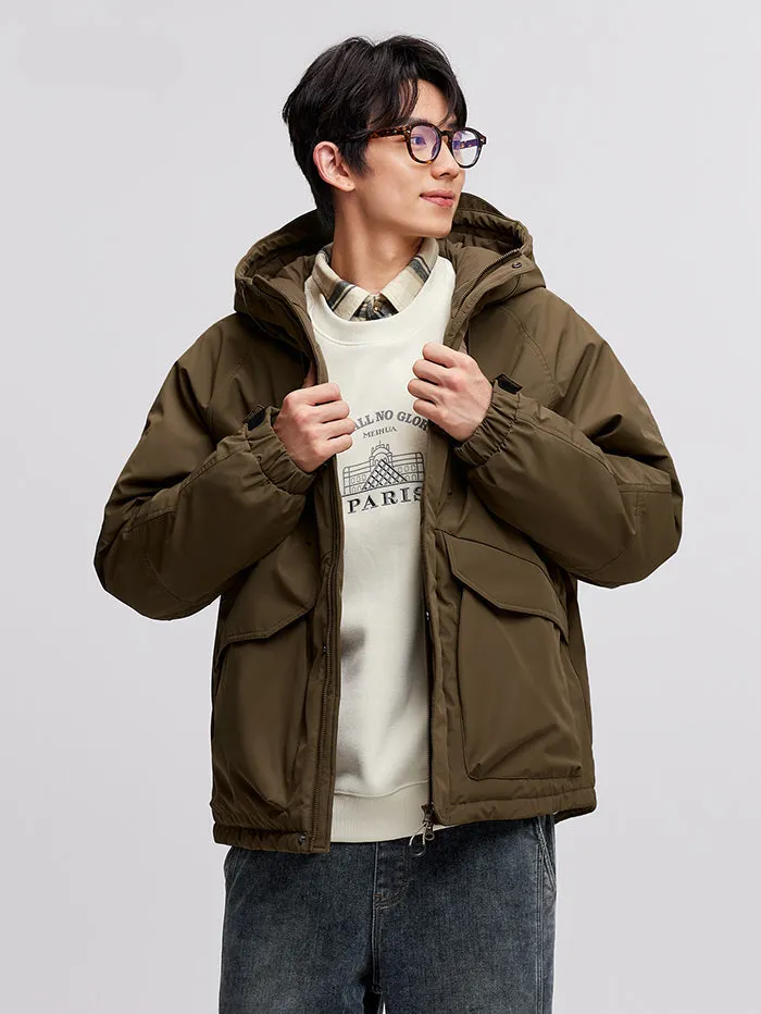 Men's Solid Colored Winter Coat