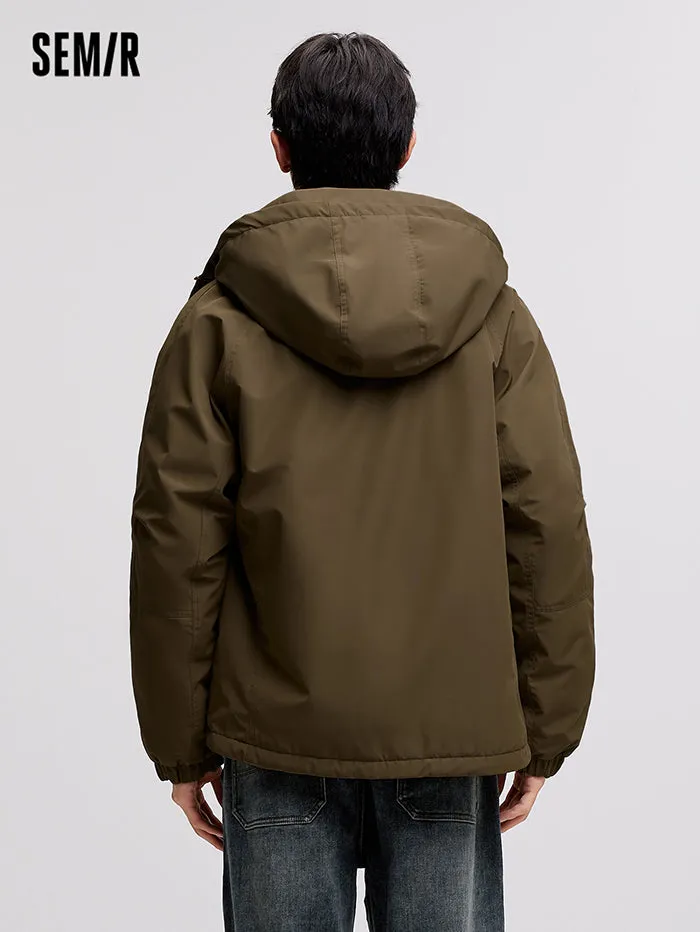 Men's Solid Colored Winter Coat