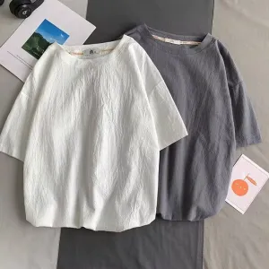 Men's Summer Thin Breathable Quick-drying Linen Short Sleeve