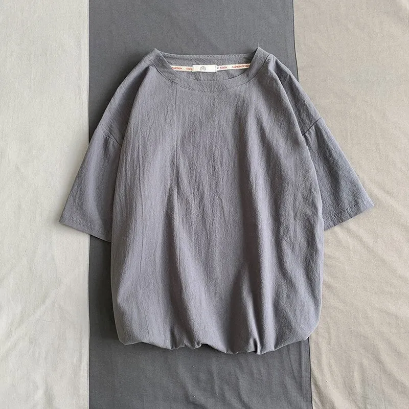 Men's Summer Thin Breathable Quick-drying Linen Short Sleeve