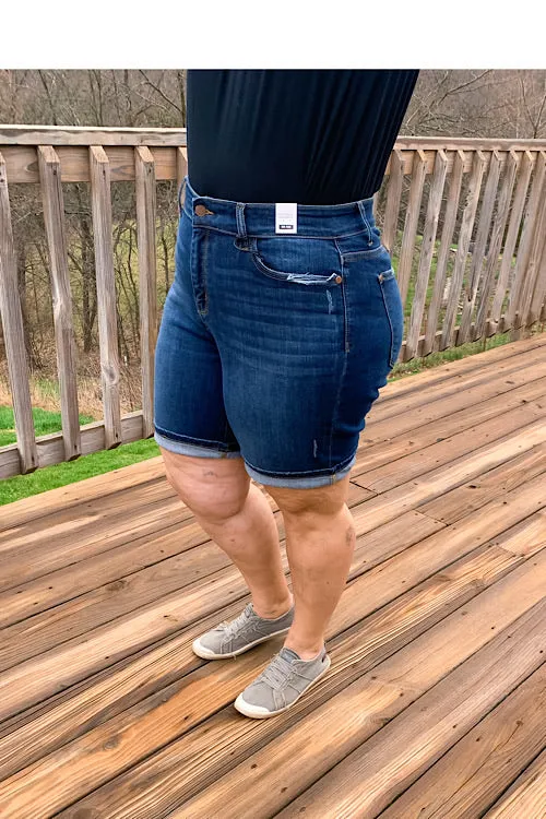 Myranda - Judy Blue Relaxed Bermuda Jean Shorts