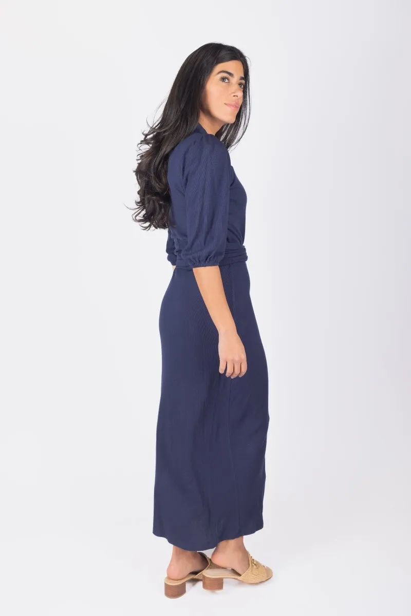 NAOMI DRESS 3/4 SLEEVES (NAVY)