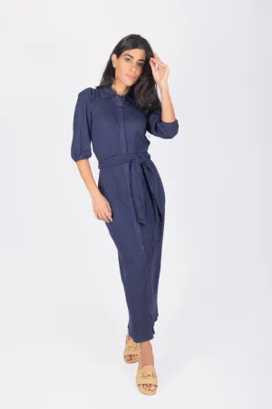 NAOMI DRESS 3/4 SLEEVES (NAVY)