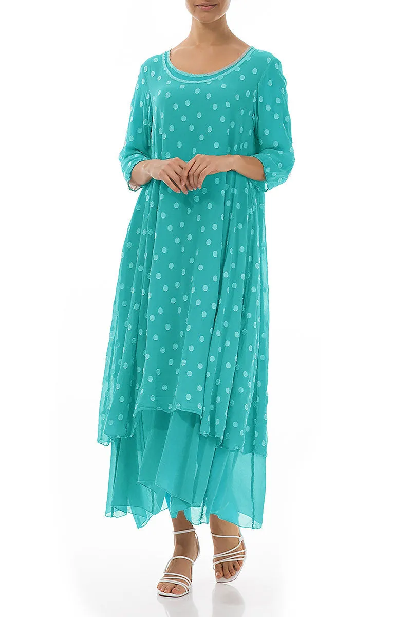 Ocean Dotty Silk Maxi Dress
