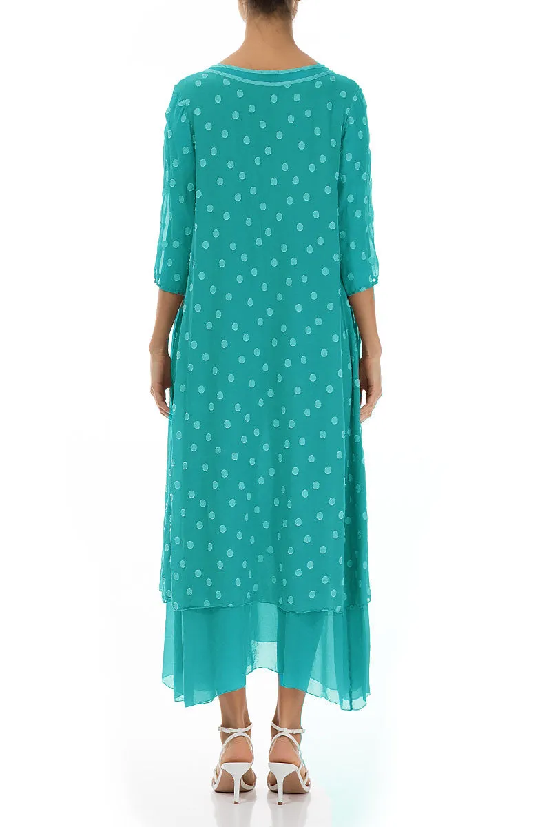 Ocean Dotty Silk Maxi Dress