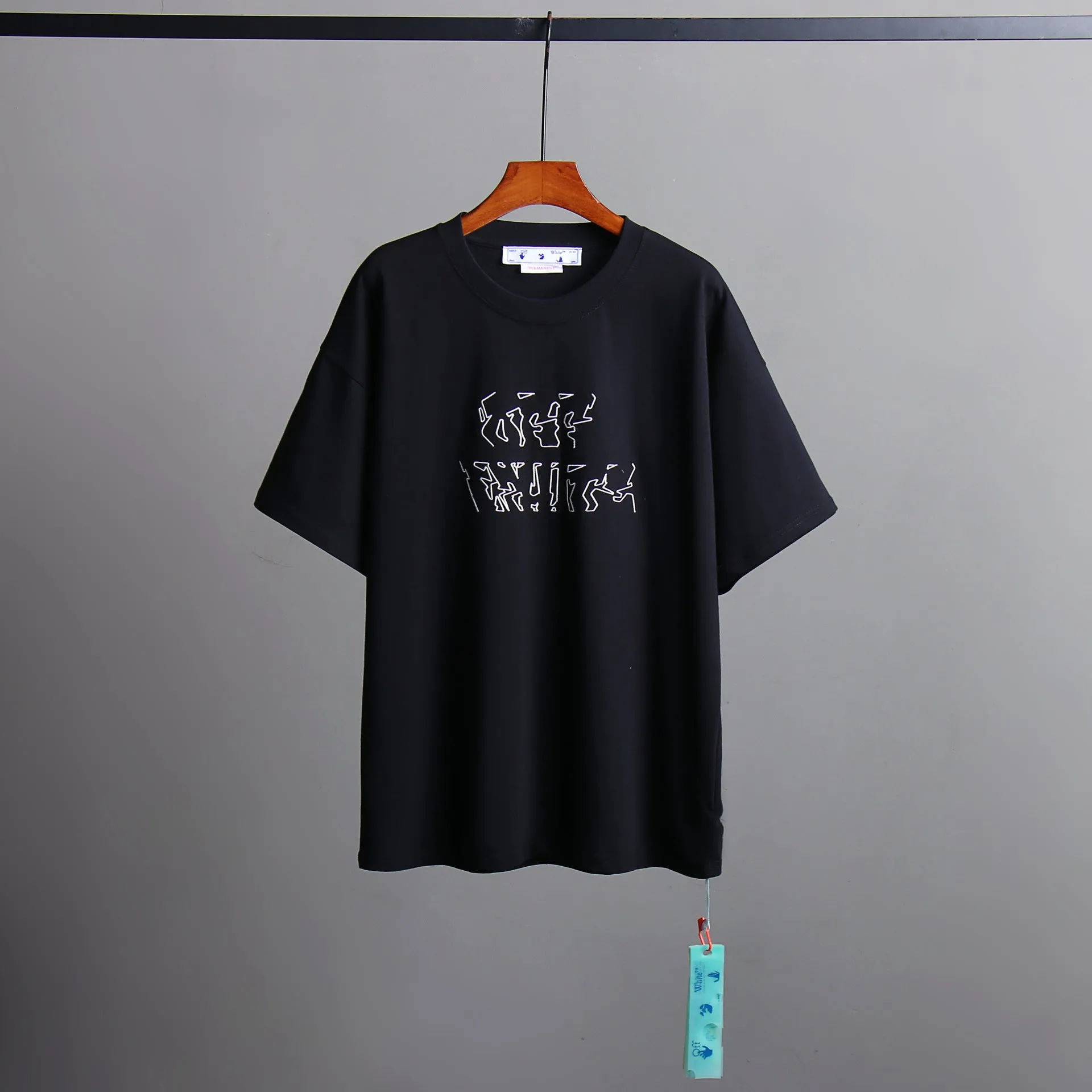 Off Whtie T Shirts Three-Dimensional Color Arrow Print Male And Female Trendy Brand Short Sleeve