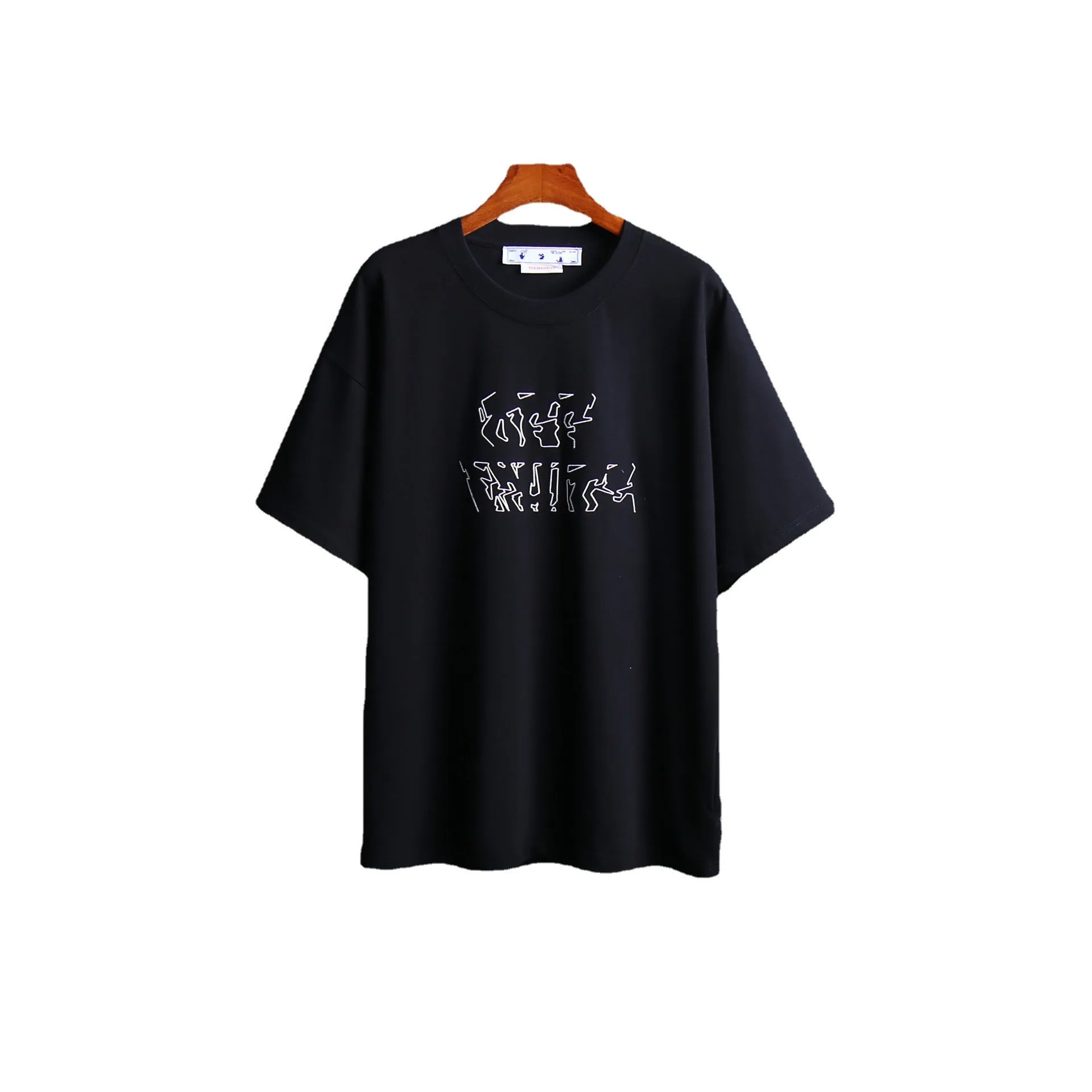 Off Whtie T Shirts Three-Dimensional Color Arrow Print Male And Female Trendy Brand Short Sleeve