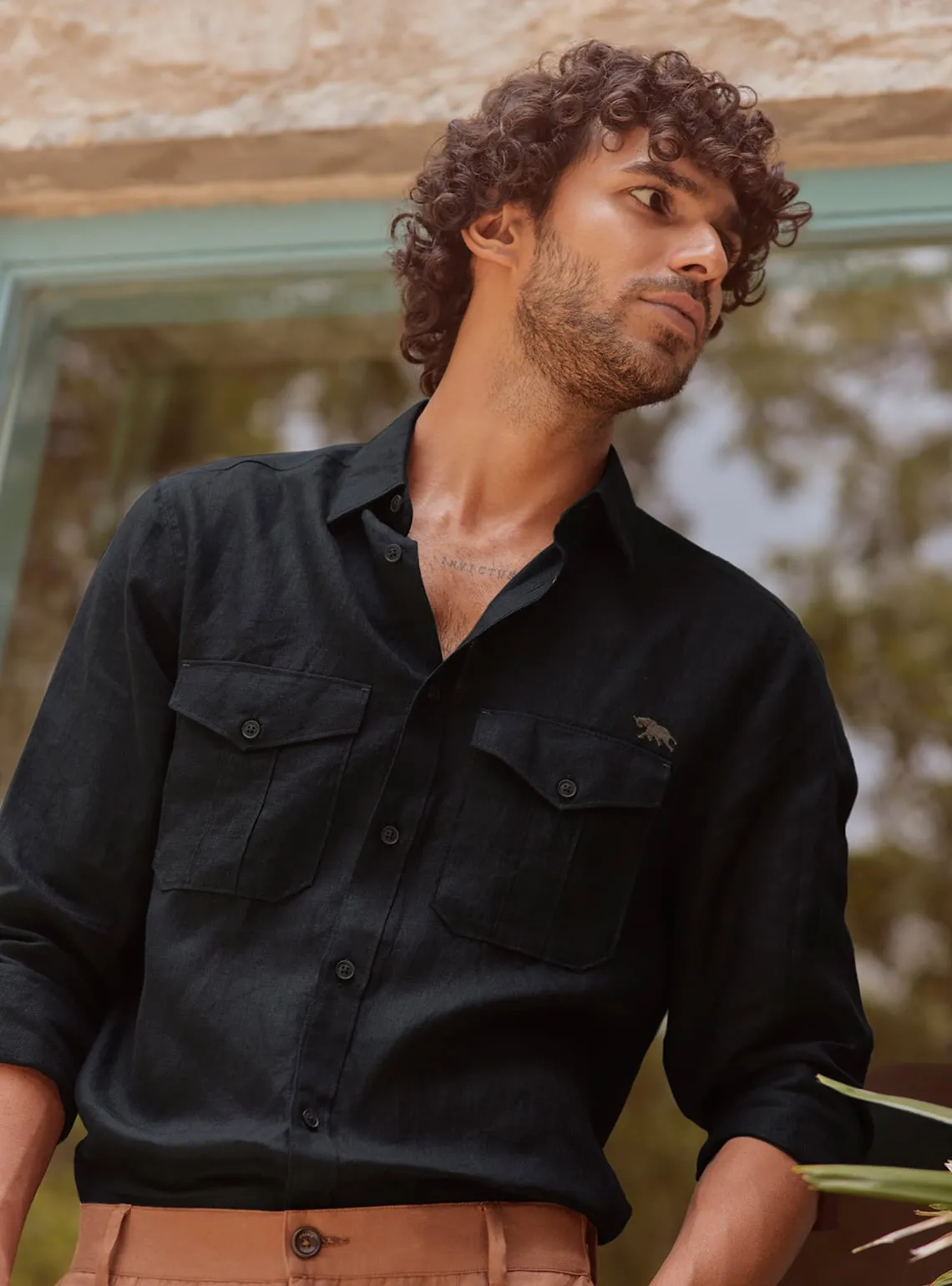 Onyx Safari Linen Shirt
