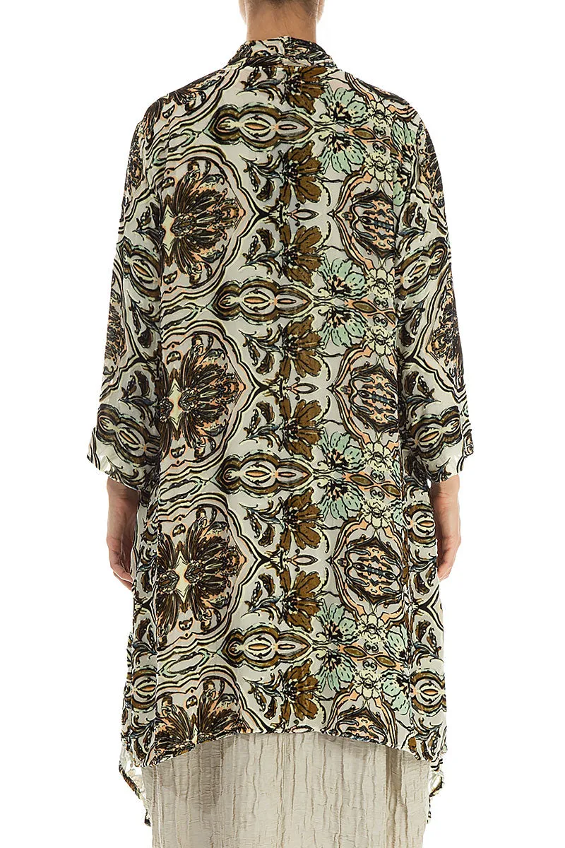 Open Devoré Ornament Silk Velvet Jacket