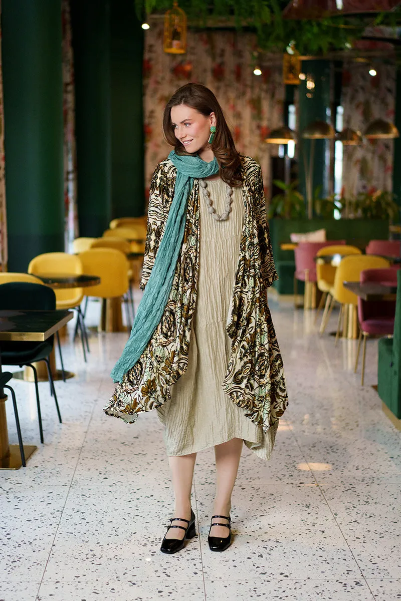 Open Devoré Ornament Silk Velvet Jacket