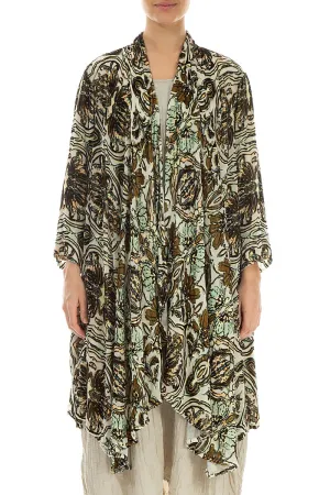 Open Devoré Ornament Silk Velvet Jacket
