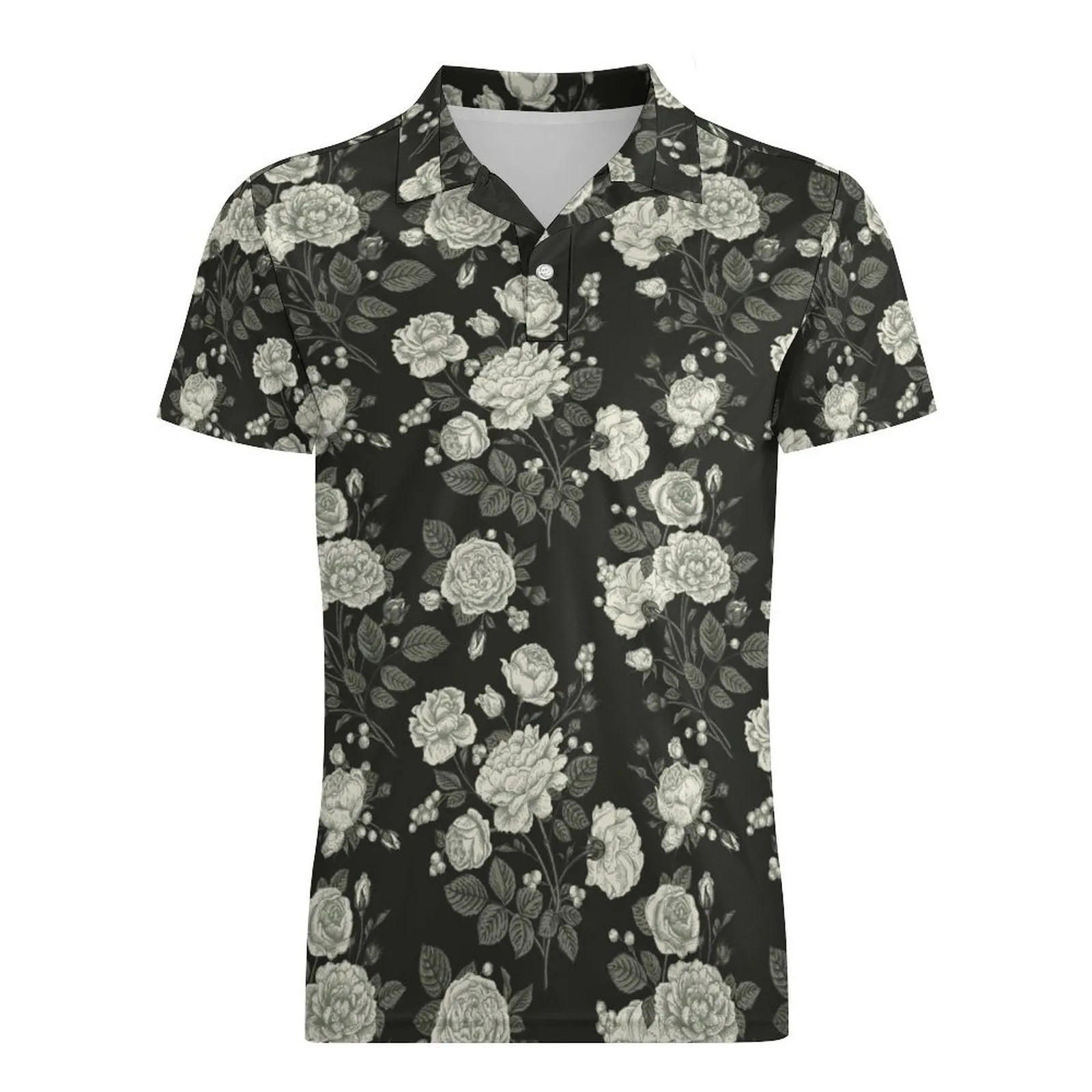 Personalized Paisley Men's Summer Slim Fit Short Sleeve Polo Shirts Floral Printed Casual Light Weight Polo T Shirt