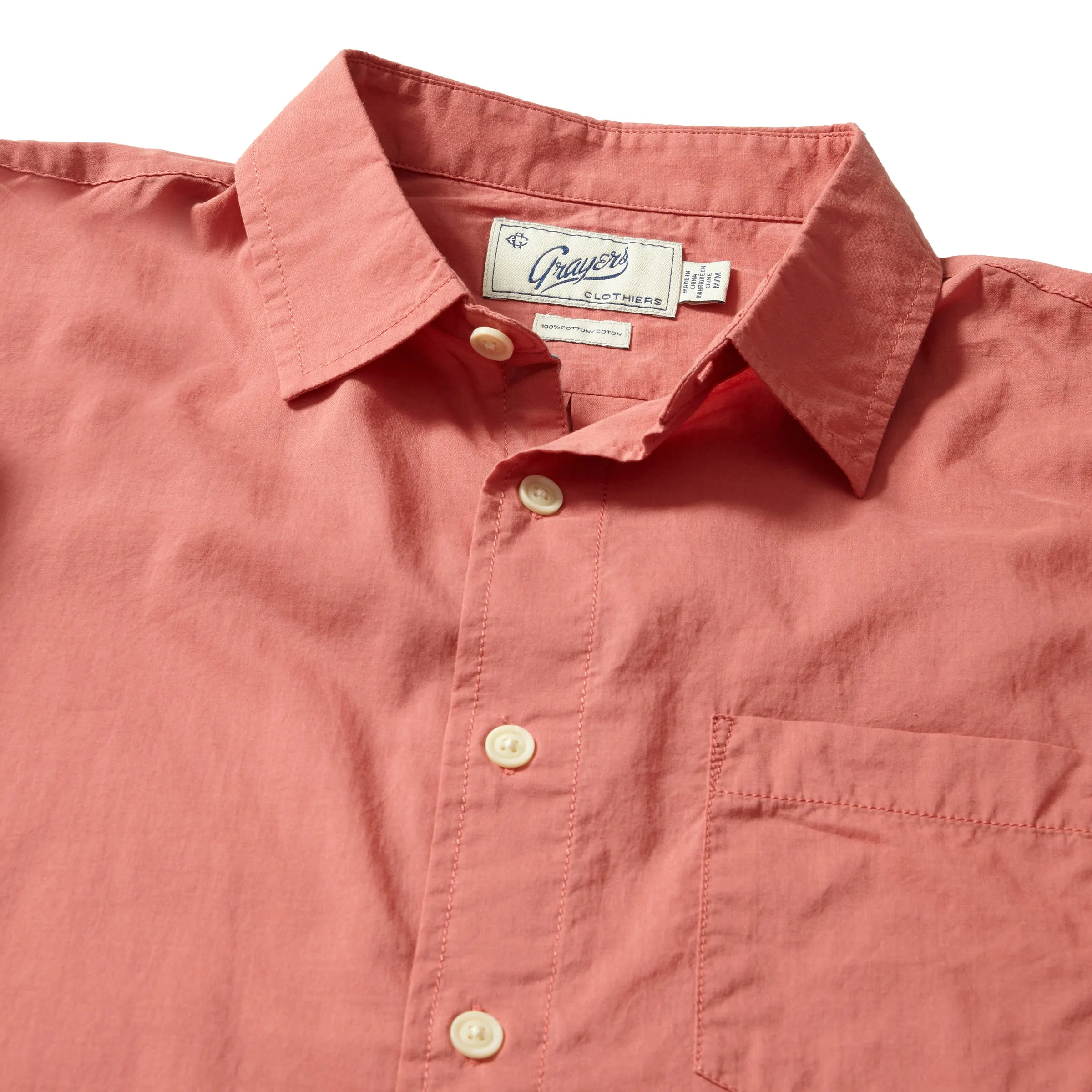 Portofino Featherweight Poplin Shirt - Dusty Cedar