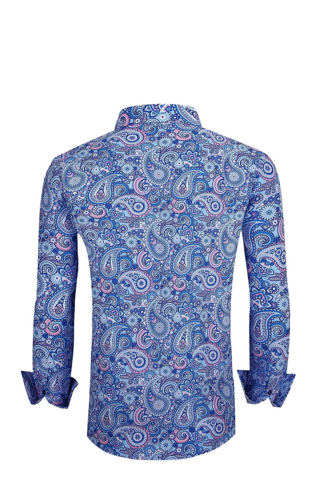 PREMIERE SHIRTS: BLUE/PINK PAISLEY