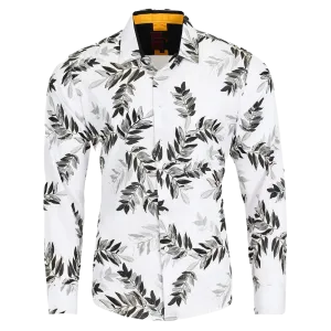 PREMIERE SHIRTS: WHITE/BLACK FLORAL