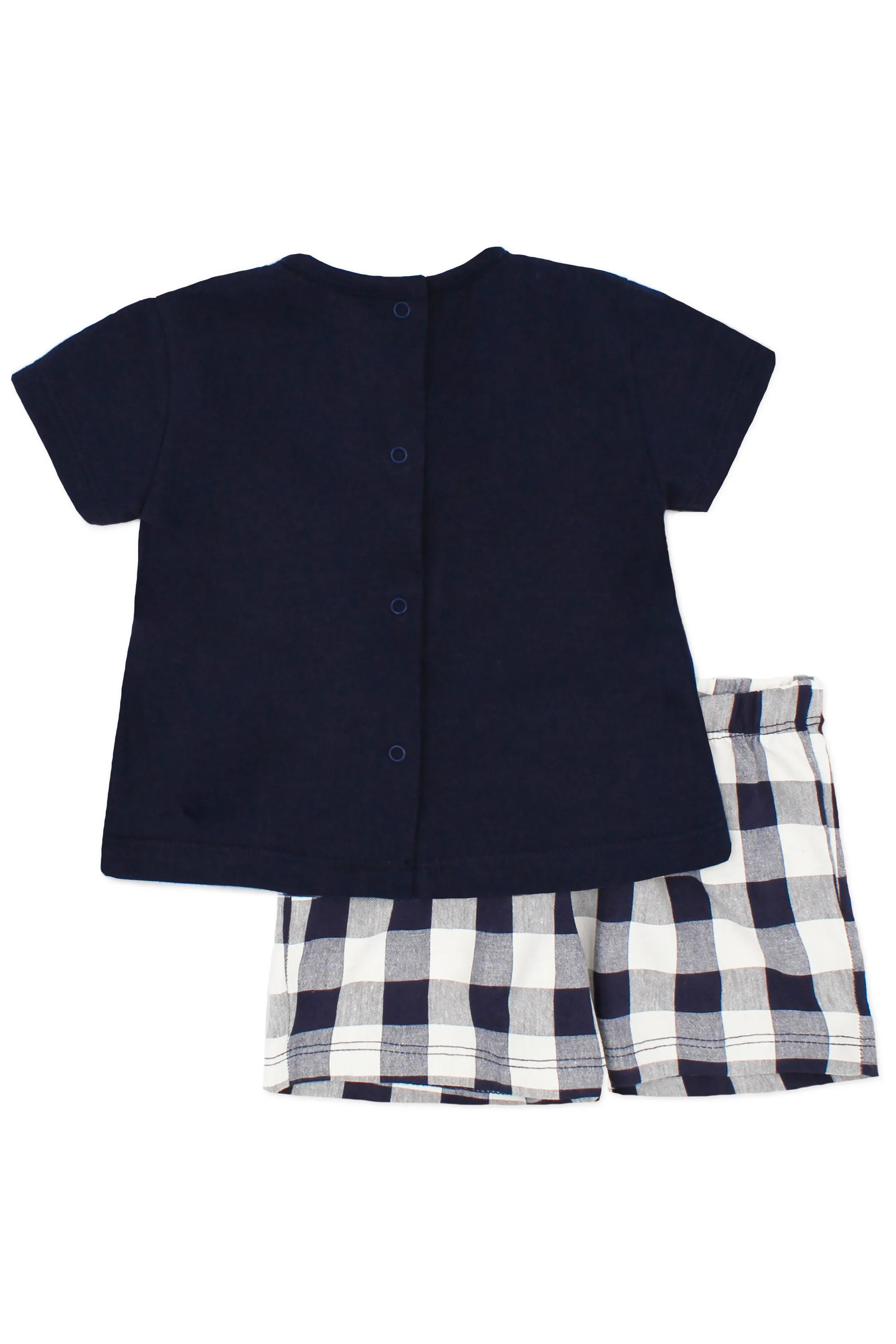 "Griffin" Navy Gingham T-Shirt & Shorts
