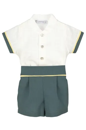 "Lucien" Green Shirt & Shorts