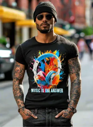 Rhinestones T Shirt Music is the Answer Exclusive | Grooveman Music TM