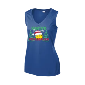 Santa's Favorite Pickleballer | Women’s Sleeveless Pickleball Shirt | 100% Polyester
