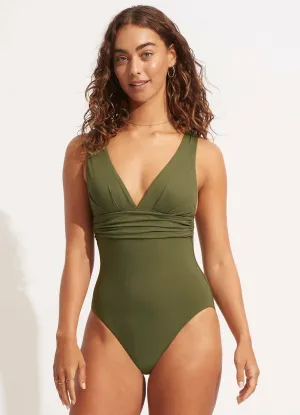 Seafolly Cross Back One Piece Avocado