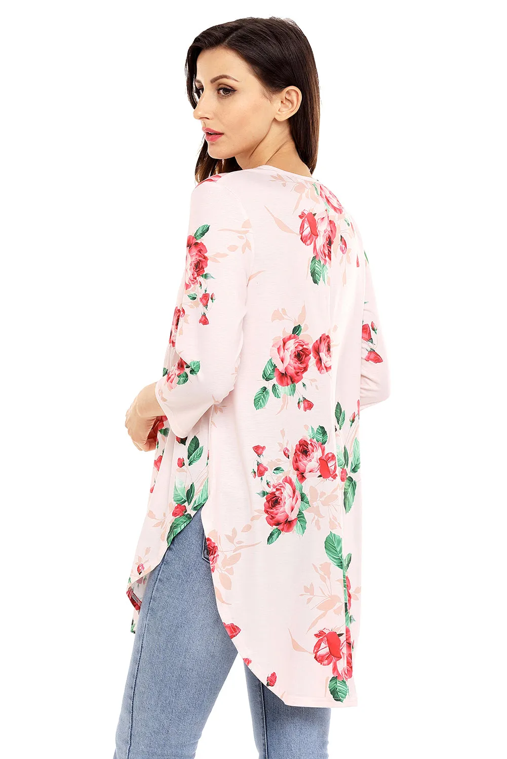 Sexy Pink Babydoll Floral Tunic Top