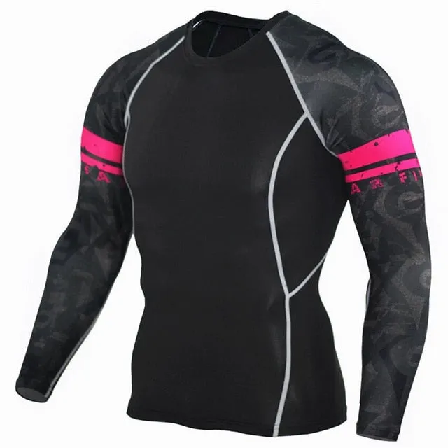Sportwear Rashgard Sport Shirt Men Compression Pants Punisher Gym