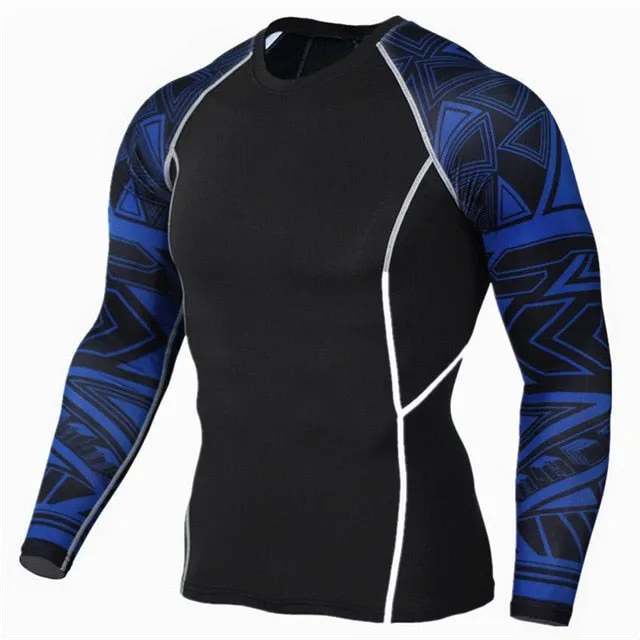 Sportwear Rashgard Sport Shirt Men Compression Pants Punisher Gym