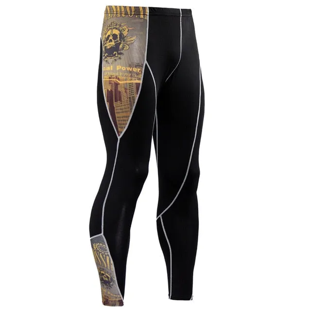 Sportwear Rashgard Sport Shirt Men Compression Pants Punisher Gym