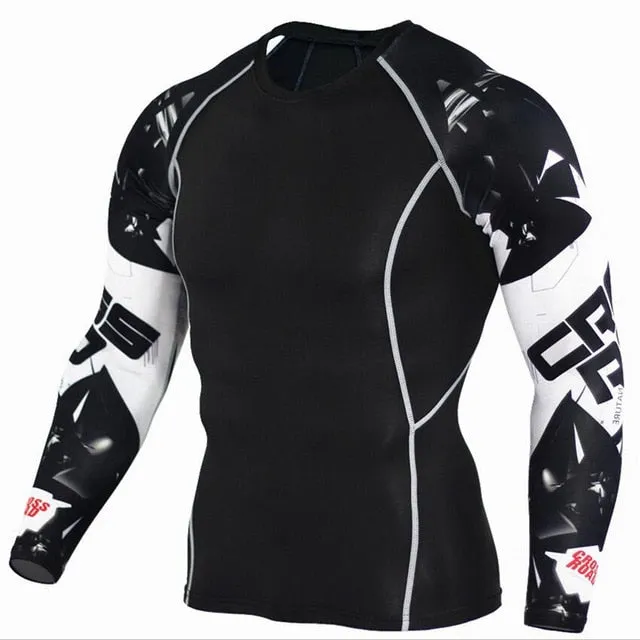 Sportwear Rashgard Sport Shirt Men Compression Pants Punisher Gym