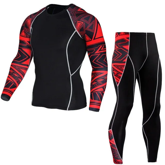 Sportwear Rashgard Sport Shirt Men Compression Pants Punisher Gym