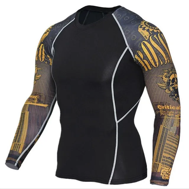Sportwear Rashgard Sport Shirt Men Compression Pants Punisher Gym