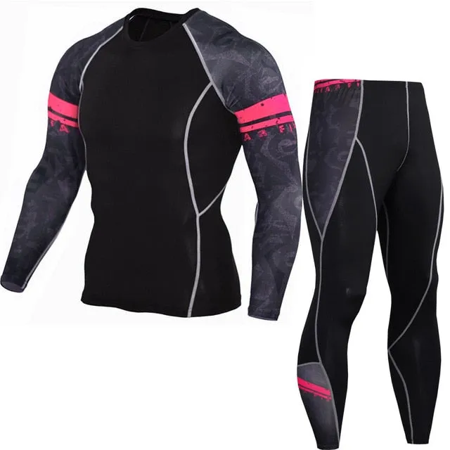 Sportwear Rashgard Sport Shirt Men Compression Pants Punisher Gym