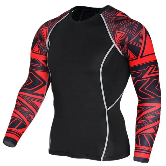 Sportwear Rashgard Sport Shirt Men Compression Pants Punisher Gym
