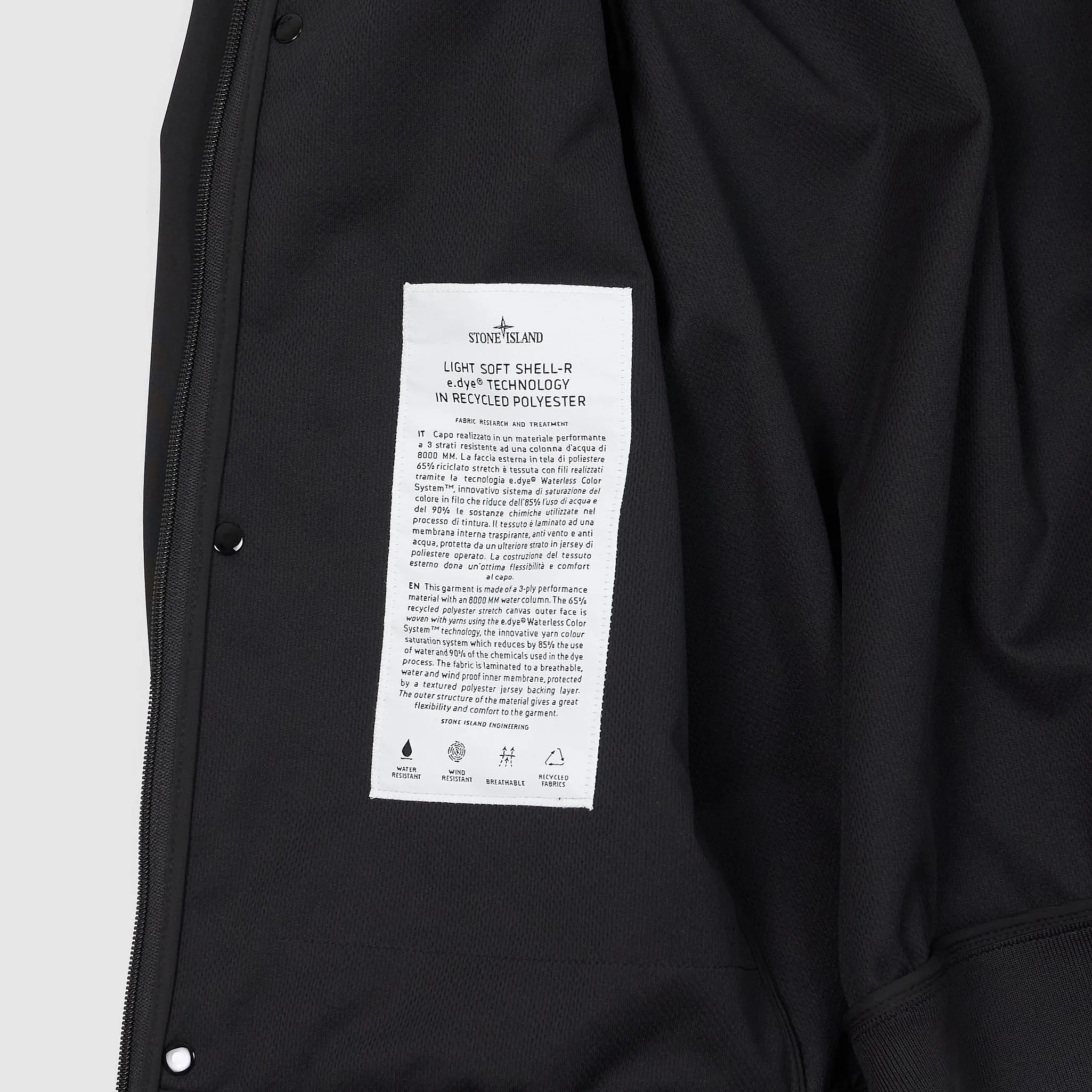 Stone Island Hooded Light Soft Shell R_E.DYE® Tech Jacket