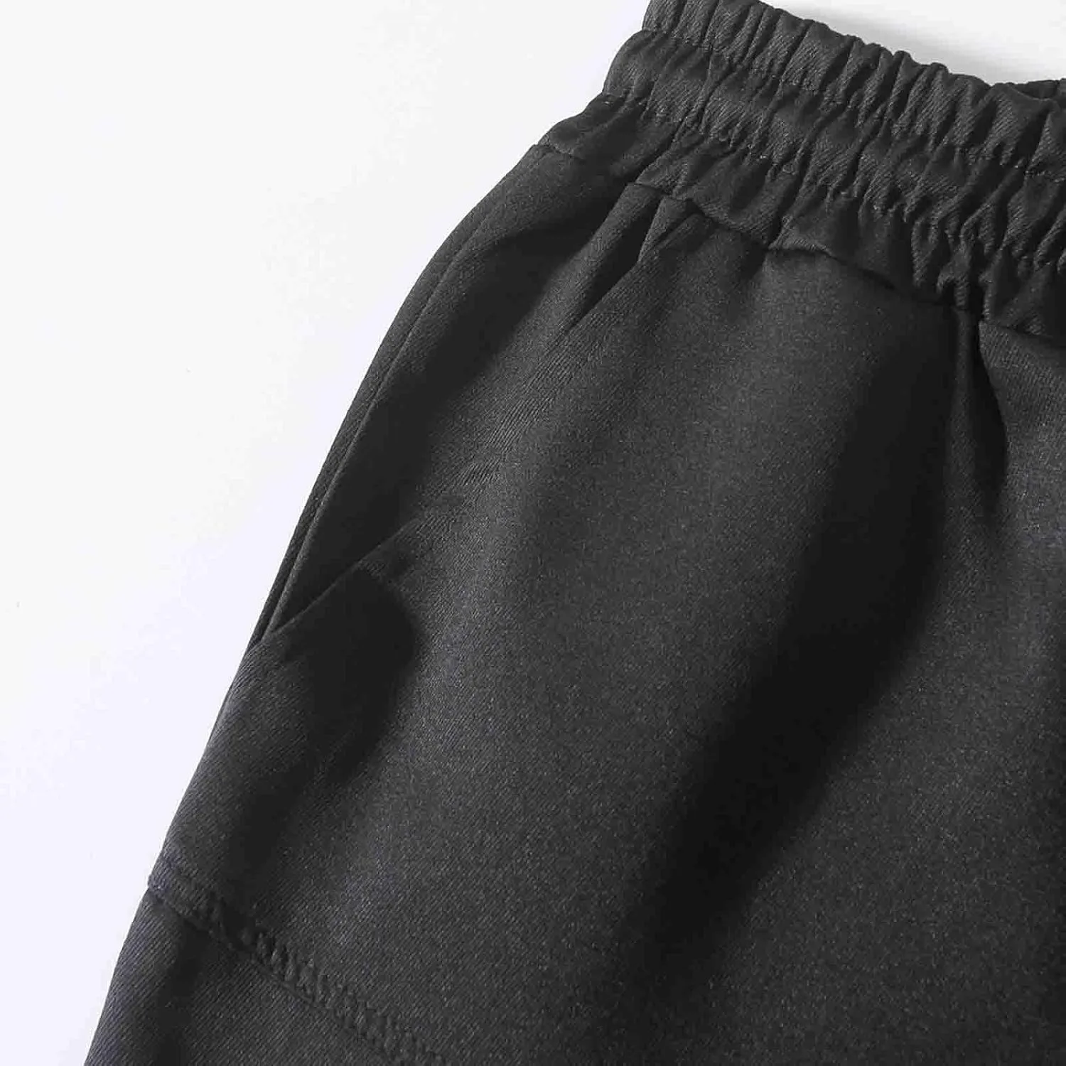 Summer Shorts with Multi Pocket Tie Elastic Waist Solid Color Cargo Shorts for Men Basic Casual Loose Fit