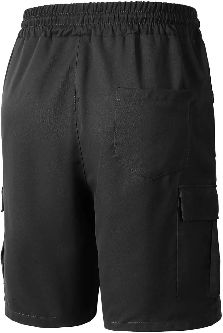 Summer Shorts with Multi Pocket Tie Elastic Waist Solid Color Cargo Shorts for Men Basic Casual Loose Fit