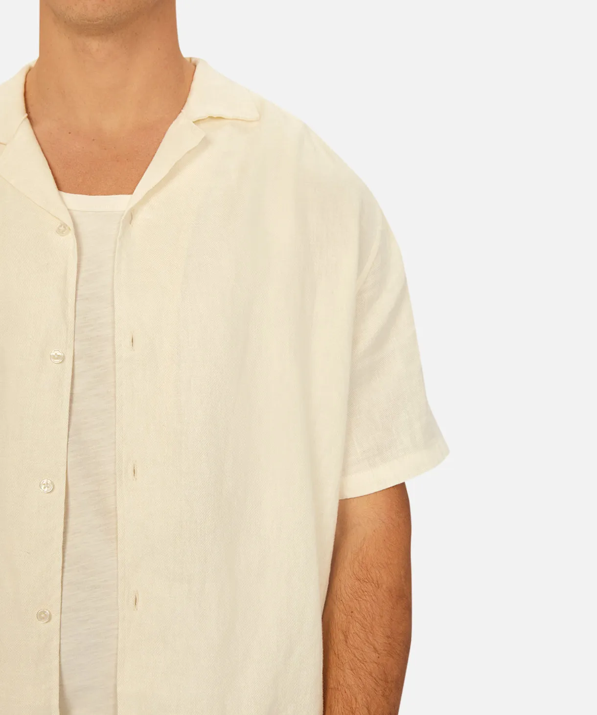 The Del Sur Linen S/s Shirt - YD Cream