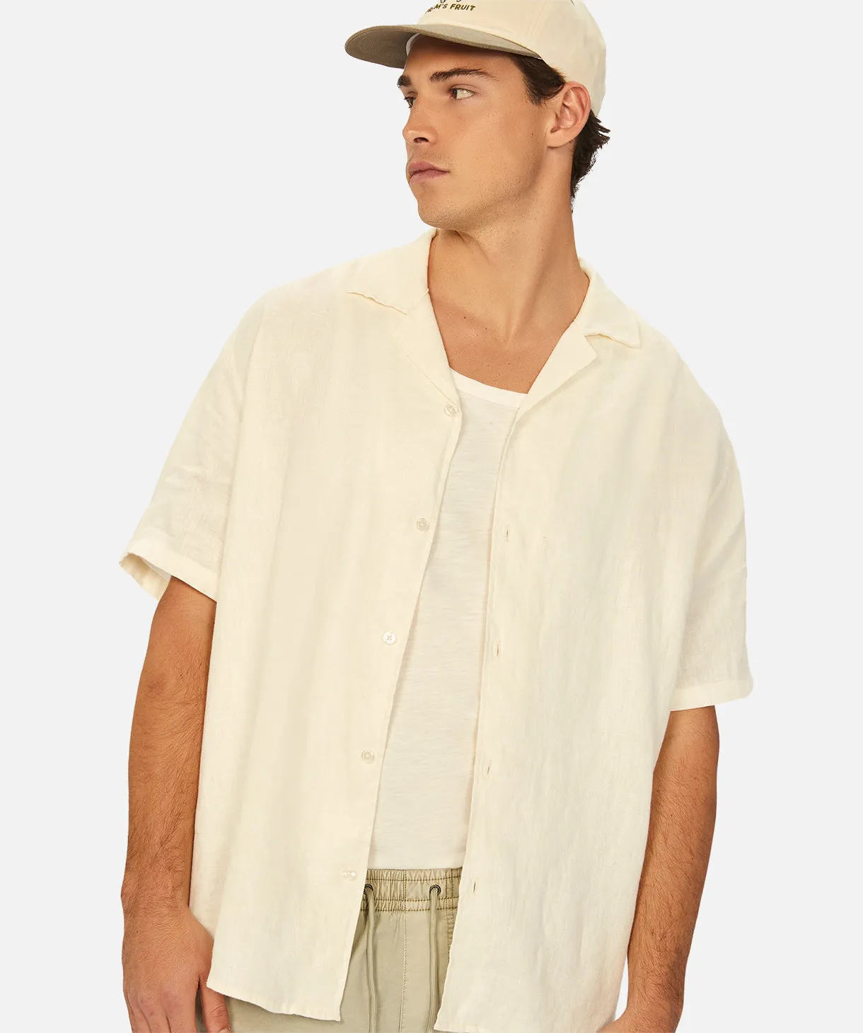 The Del Sur Linen S/s Shirt - YD Cream