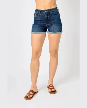 Tummy Control Denim Shorts