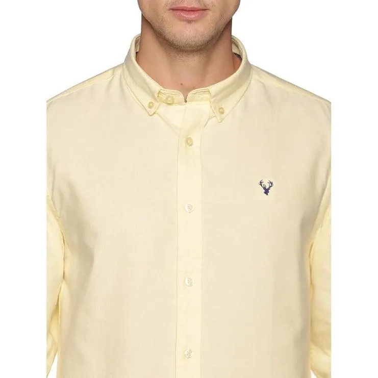 U.S. ELK Boys' and Men's Long Sleeve Button Down Dress Shirts-Yellow