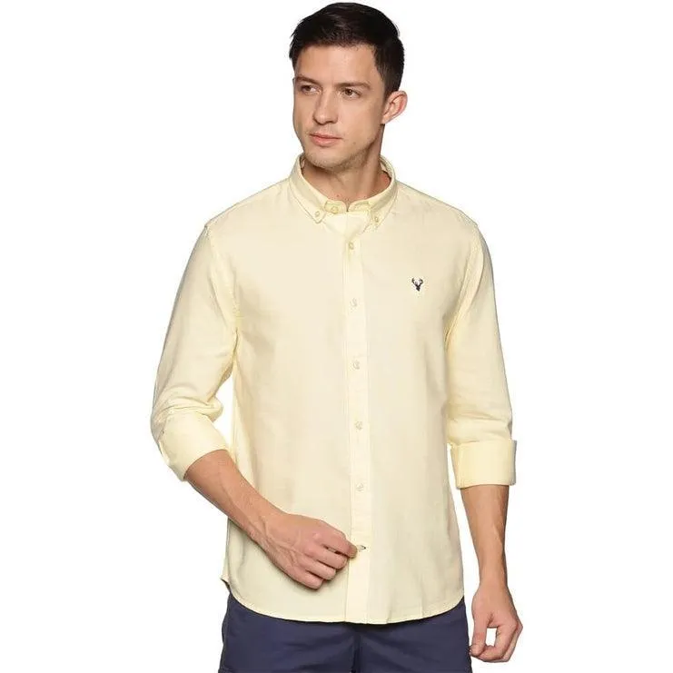 U.S. ELK Boys' and Men's Long Sleeve Button Down Dress Shirts-Yellow