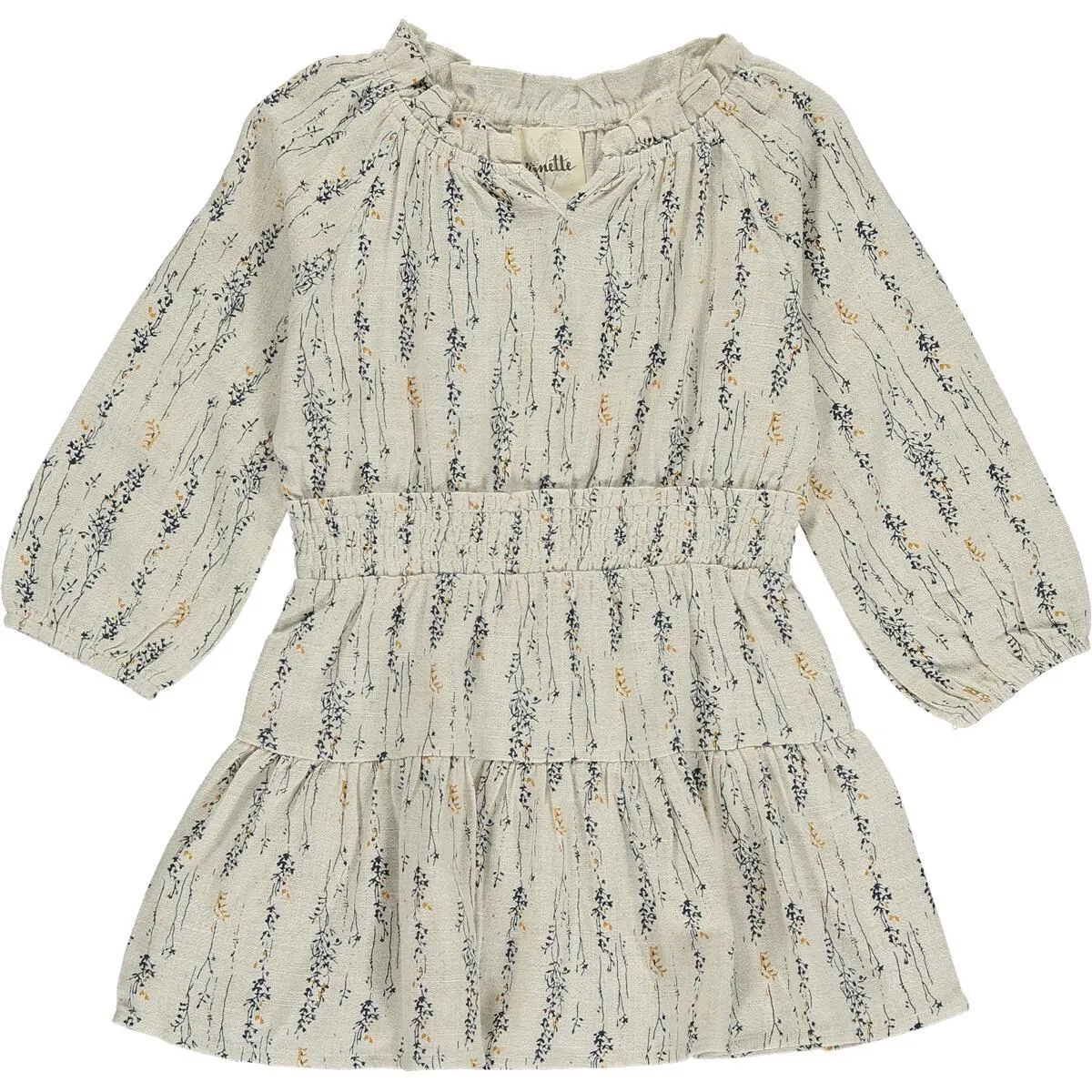 Vignette Willow | Tan Twiggy Print Dress