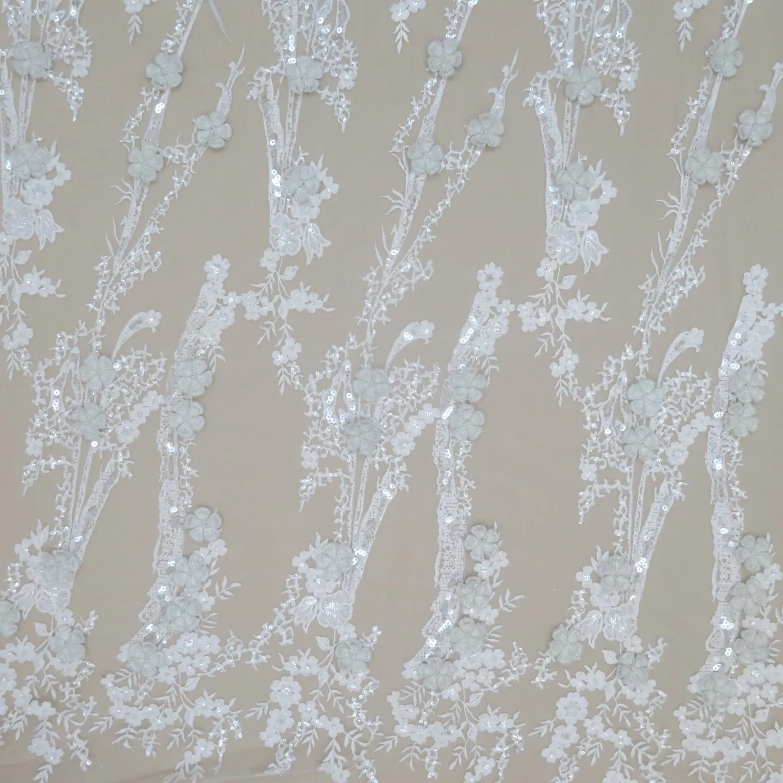 White Lace with High Rise Floral with Embroidered Sequins