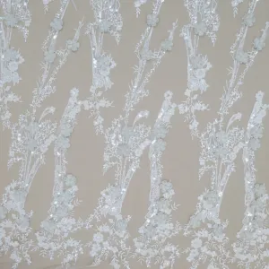 White Lace with High Rise Floral with Embroidered Sequins