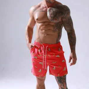 Wholesale Plus Size Men Printed Quick Dry Beach Pants Swimwear